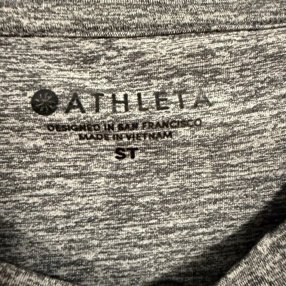 Athleta Sunlover Heathered Gray UPF Tulip Back Top Size ST (Tall) - Picture 2 of 7